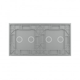 Панель для двух двухклавишных выключателей LIVOLO серая BB-C7-C2/С2-15