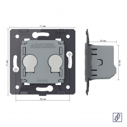 Сенсорный выключатель для штор Livolo сухой контакт (механизм) VL-FC2NW-2GS21