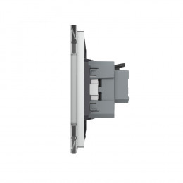 Розетка электрическая 16A Livolo, 1 пост, зажимы, цвет серый