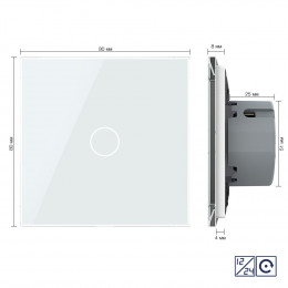 Одноклавишная сенсорная кнопка Livolo 12/24В, 1 пост, Белый VL-C701CH-11