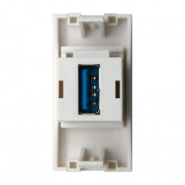 Розетка информационная USB для передачи данных, 1мод., бел. (22.5х45мм), USB3.0, серия (тип) D DECF21DW