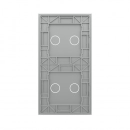 Панель вертикальная для двух сенсорных выключателей Livolo, 4 клавиши (2+2), цвет серый, стекло