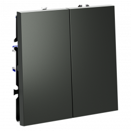 Выключатель встраиваемый VOLTUM S70 двухклавишный (титан) VLS020106