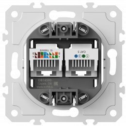 Механизм розетки RJ11 + RJ45 (двойная) cat.3/5e/ClassE-4/8, серия DB DB14500