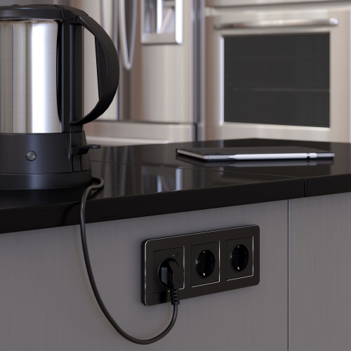 Купить Рамка из металла на 3 поста Platinum черный алюминий в rum24.ru фото: 4