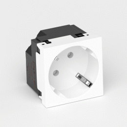 Розетка 2К+З нем.ст., 45 гр., с з/ш, бел. (45х45мм) DF6D1W