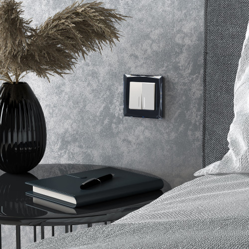 Купить Рамка из стекла на 1 пост Diamant черный в rum24.ru фото: 6