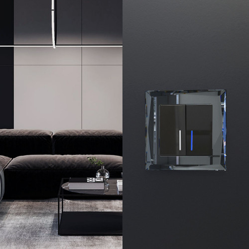 Купить Рамка из стекла на 1 пост Diamant черный в rum24.ru фото: 5