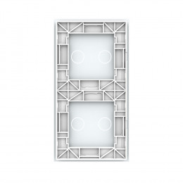 Панель вертикальная для двух сенсорных выключателей Livolo, 4 клавиши (2+2), цвет белый, стекло