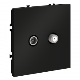 Розетка телевизионнная встраиваемая VOLTUM S70 оконечная TV+SAT, (черный матовый) VLS060408