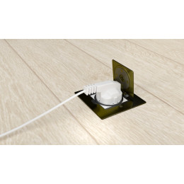 Лючок 2 мод. (1 мод. 45х45 мм.), античная латунь, IP44, (с уст. набором) DFB2MROB