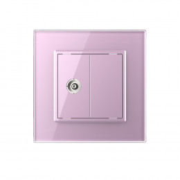 Розетка телевизионная одинарная Livolo, 1 пост, цвет розовый