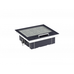 Лючок в пол 12 мод. (6 мод. 45х45 мм.) верт. установка, крышка ABS +гальванизированная стальн DFB12S