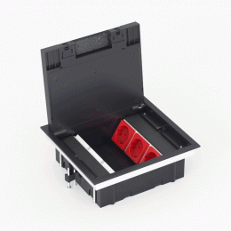 Лючок в пол 12 мод. (6 мод. 45х45 мм.) верт. установка, крышка ABS +гальванизированная стальн DFB12S