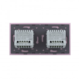 Сенсорный выключатель Livolo 4 клавиши (2+2), 2 поста Розовый VL-C702-17/VL-C702-17