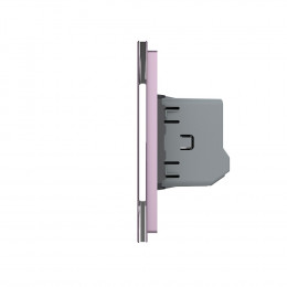 Сенсорный выключатель Livolo 4 клавиши (2+2), 2 поста Розовый VL-C702-17/VL-C702-17