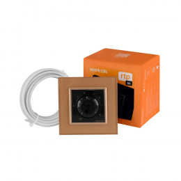 Терморегулятор Welrok RTP для рамки LIVOLO с механическим управлением, датчик пола 3 м, цвет черный с золотой рамкой