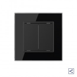 Механический проходной выключатель Livolo 2 клавиши Черный