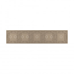 Панель для пяти сенсорных выключателей Livolo, 8 клавиш (1+2+1+2+2), цвет золотой, стекло