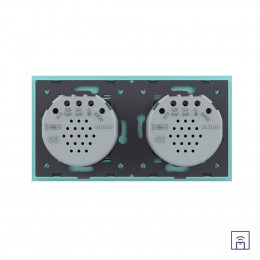 Сенсорный выключатель Livolo с функцией радиоуправления, 4 клавиши (2-2), 2 поста, цвет зеленый