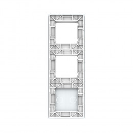 Панель вертикальная для сенсорного выключателя и двух розеток Livolo, 2 клавиши, цвет белый, стекло