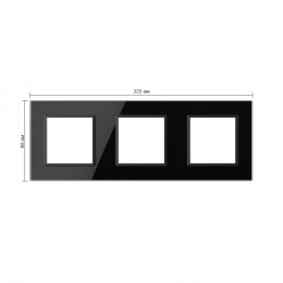 Рамка для розетки тройная Черная