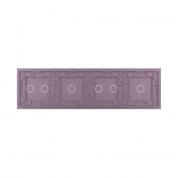 Панель для четырех сенсорных выключателей Livolo, 6 клавиш (1+2+1+2), цвет розовый, стекло