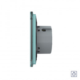 Одноклавишный сенсорный выключатель с таймером Livolo, 1 пост, цвет зеленый