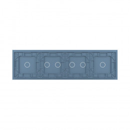 Панель для четырех сенсорных выключателей Livolo, 6 клавиш (1+2+2+1), цвет синий, стекло