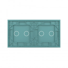 Панель для двух сенсорных выключателей Livolo, 4 клавиши (2+2), цвет зеленый, стекло