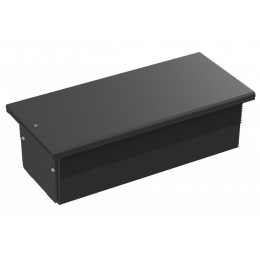 Настольный встраиваемый розеточный блок, сдвижная крышка, 6 мод. (3 мод. 45х45), черный DDSB6SCAB