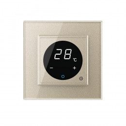 Терморегулятор пола Livolo 16А, сенсорное управление, датчик воздуха, датчик пола 5 метров, 1 пост, цвет шампань