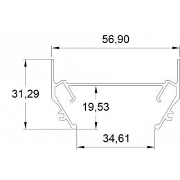 Профиль для шинопроводов Denkirs TR3050-AL