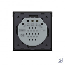 Одноклавишный сенсорный выключатель с таймером Livolo Quadro, 1 пост, цвет черный