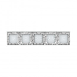 Панель для пяти сенсорных выключателей Livolo, 7 клавиш (1+2+2+1+1), цвет белый, стекло