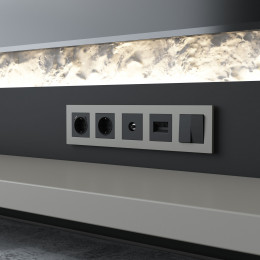 W0052917/ Рамка на 5 постов Slab (дымчатый софт)