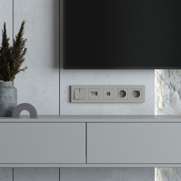 W0052917/ Рамка на 5 постов Slab (дымчатый софт)