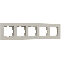 W0052917/ Рамка на 5 постов Slab (дымчатый софт)