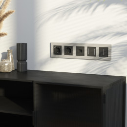 W0052917/ Рамка на 5 постов Slab (дымчатый софт)