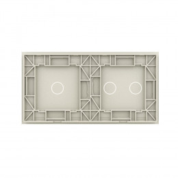 Панель для двух сенсорных выключателей Livolo, 3 клавиши (2+1), цвет жемчужный, стекло