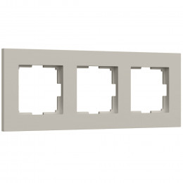 W0032917/ Рамка на 3 поста Slab (дымчатый софт)