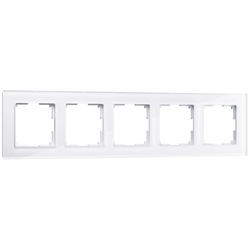 Купить Рамка из стекла на 5 постов Favorit белый в rum24.ru