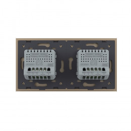 Сенсорный выключатель Livolo 4 клавиши (2+2), 2 поста Золотой VL-C702-13/VL-C702-13