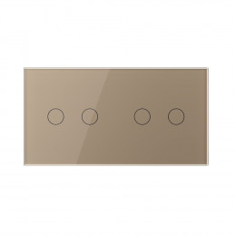 Сенсорный выключатель Livolo 4 клавиши (2+2), 2 поста Золотой VL-C702-13/VL-C702-13