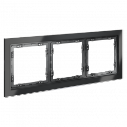 Рамка стеклянная VOLTUM S70 на 3 поста, (графит, стекло) VLS110307