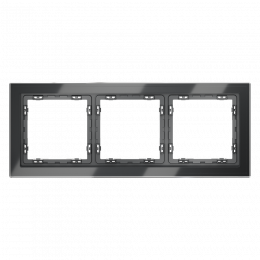 Рамка стеклянная VOLTUM S70 на 3 поста, (графит, стекло) VLS110307