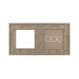 Панель для трехклавишного сенсорного выключателя и розетки Livolo, цвет золото, стекло