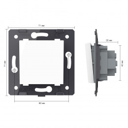Одноклавишный механический выключатель Livolo, цвет белый (механизм), VL-C7-K1-11