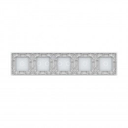 Панель для пяти сенсорных выключателей Livolo, 7 клавиш (1+1+2+2+1), цвет белый, стекло