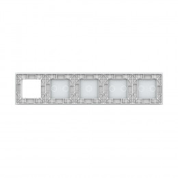 Панель для 4-х сенсорных выключателей и розетки Livolo, 7 клавиш (2+2+1+2), цвет белый, стекло